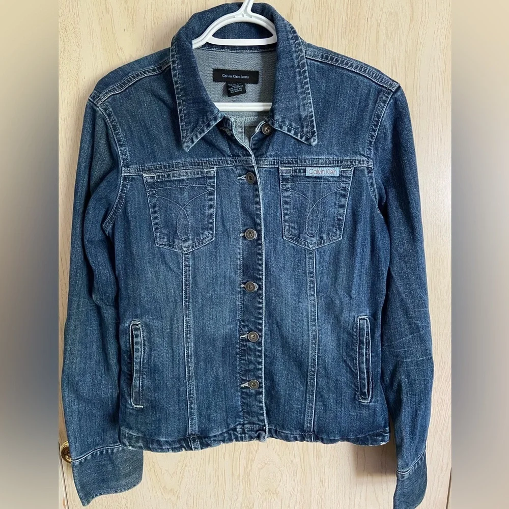 CALVIN KLEIN Jeans Women’s Blue Denim Jean Jacket Sz Large